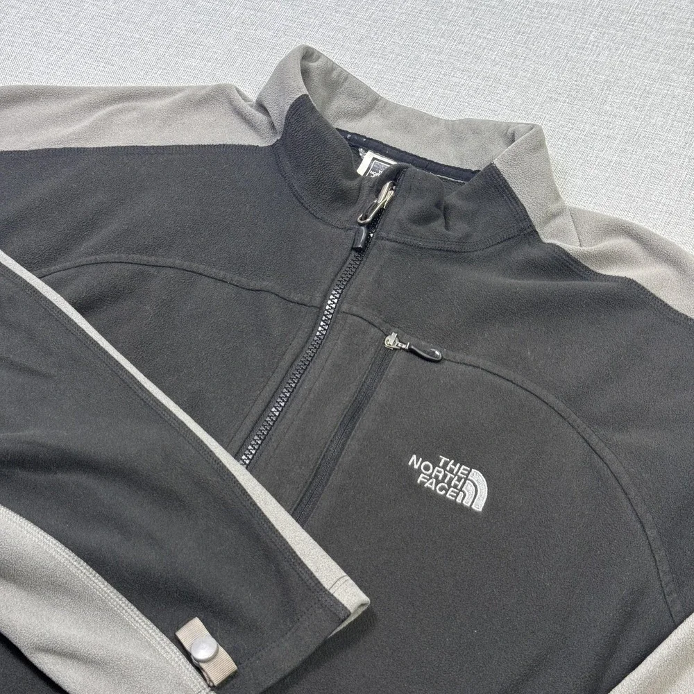 The North Face FleeceTKA 100 Jacket‎ Mens 2XL Black Full Zip Pockets Stand-Up